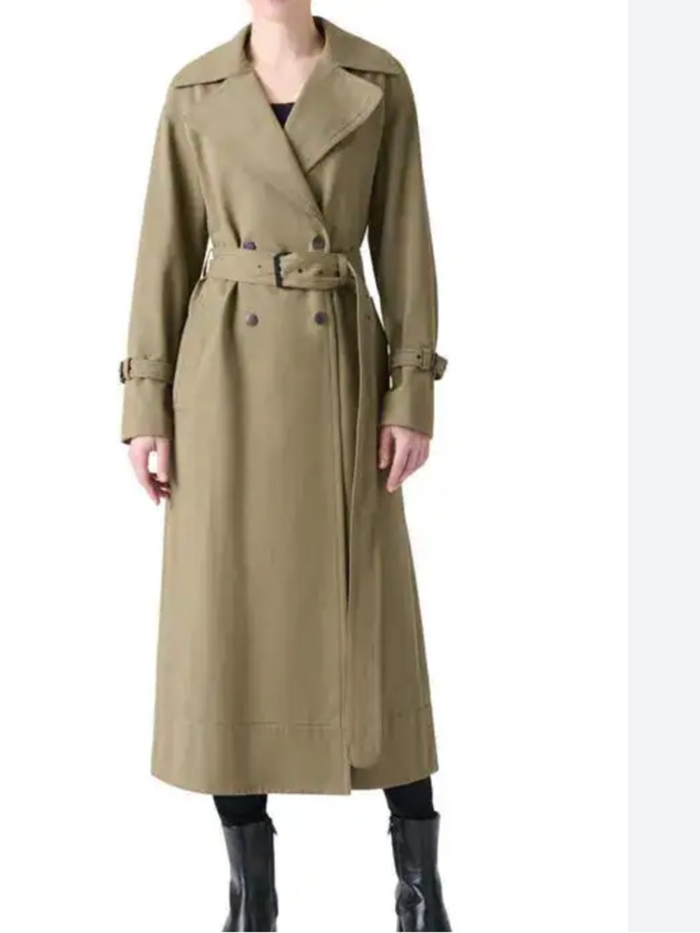 Akris Punto Olive Khaki Double-Breasted Trench Coat